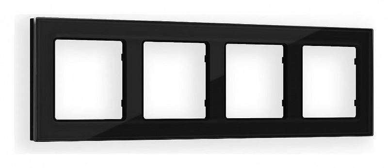 Рамка на 4 поста Ambrella Volt Platos Стекло натуральное AF380804 