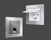 Рамка на 4 поста Ambrella Volt Platos Металл AF550104 цвет Серебро-1