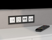 Накладка для розетки RJ-11 или RJ-45 Ambrella Volt ALFA AP1321 цвет Белый-1