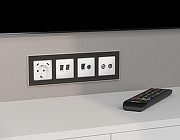 Накладка для ТВ-розетки и RJ-11 или RJ-45 Ambrella Volt ALFA AP1325 цвет Белый-1