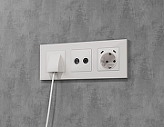 Накладка для ТВ-розетки Ambrella Volt ALFA AP1333 цвет Белый-1