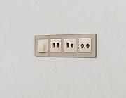 Накладка для ТВ-розетки и RJ-11 или RJ-45 Ambrella Volt ALFA AP3325 цвет Бежевый-1