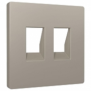 Накладка для розетки RJ-11 или RJ-45 Ambrella Volt ALFA AP3721 цвет Бежевый, Серый