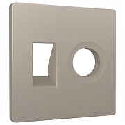Накладка для ТВ-розетки и RJ-11 или RJ-45 Ambrella Volt ALFA AP3725 цвет Бежевый, Серый
