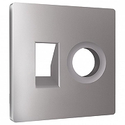 Накладка для ТВ-розетки и RJ-11 или RJ-45 Ambrella Volt ALFA AP5125 цвет Сталь