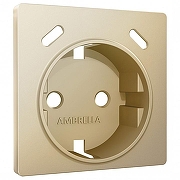 Накладка для розетки с заземлением и со шторками и 2хUSB type С Ambrella Volt ALFA AP6105 цвет Бежевый