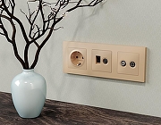 Накладка для ТВ-розетки Ambrella Volt ALFA AP6133 цвет Бежевый-1