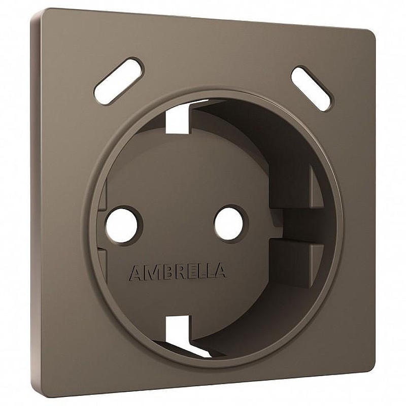 Накладка для розетки с заземлением и со шторками и 2хUSB type С Ambrella Volt ALFA AP6405 