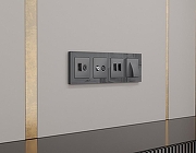 Накладка для розетки RJ-11 или RJ-45 Ambrella Volt ALFA AP6621 цвет Антрацит-1