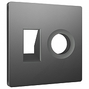 Накладка для ТВ-розетки и RJ-11 или RJ-45 Ambrella Volt ALFA AP6625 цвет Антрацит