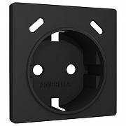 Накладка для розетки с заземлением и со шторками и 2хUSB type С Ambrella Volt ALFA AP8105 цвет Черный