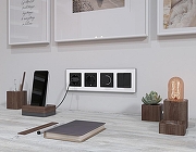 Накладка для розетки с заземлением и со шторками и 2хUSB type С Ambrella Volt ALFA AP8105 цвет Черный-1