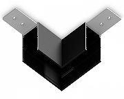 Соединитель угловой L-образный для треков накладных Ambrella Light GL GL1032 цвет арматуры Черный