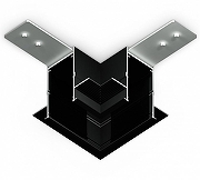 Соединитель угловой L-образный для треков встраиваемых Ambrella Light GL GL1040 цвет арматуры Черный