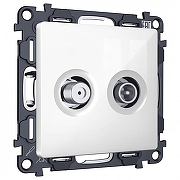 ТВ-розетка и SAT-розетка оконечная без рамки Ambrella Volt MA MA113310 цвет белый