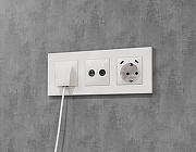 ТВ-розетка и SAT-розетка оконечная без рамки Ambrella Volt MA MA113310 цвет белый-2