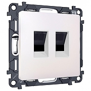 Розетка двойная Ethernet RJ-45 без рамки Ambrella Volt MA MA212110 цвет Жемчужный