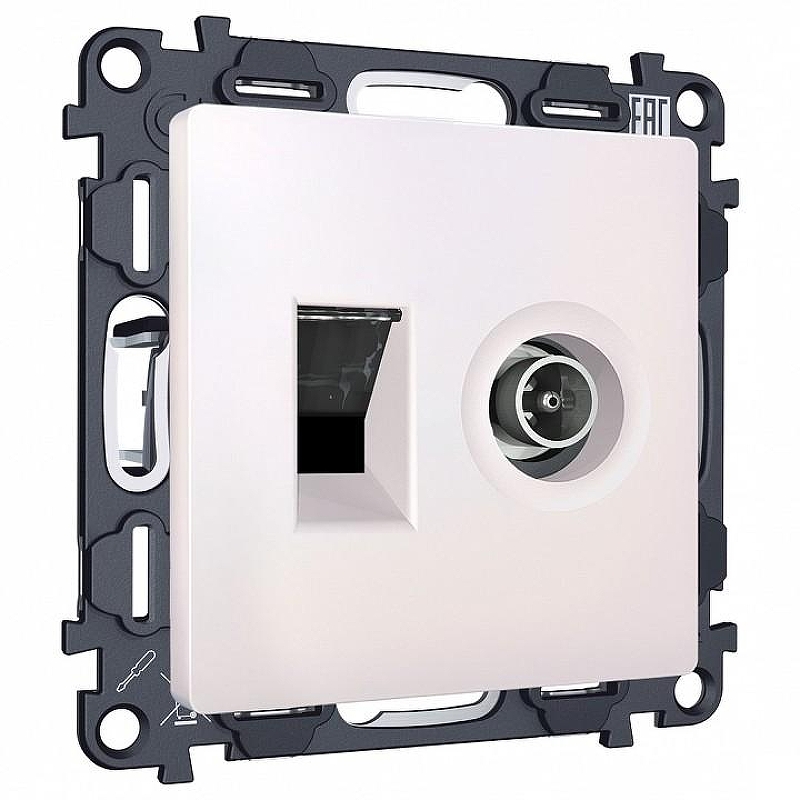 ТВ-розетка и розетка Ethernet RJ-45 без рамки Ambrella Volt MA MA212510 