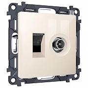 ТВ-розетка и розетка Ethernet RJ-45 без рамки Ambrella Volt MA MA312510 цвет Бежевый
