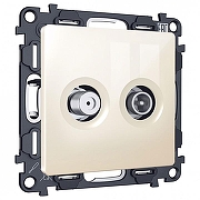 ТВ-розетка и SAT-розетка оконечная без рамки Ambrella Volt MA MA313310 цвет бежевый