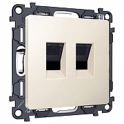 Розетка двойная Ethernet RJ-45 без рамки Ambrella Volt MA MA332110 цвет Бежевый