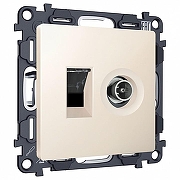 ТВ-розетка и розетка Ethernet RJ-45 без рамки Ambrella Volt MA MA332510 цвет Бежевый