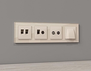 ТВ-розетка и розетка Ethernet RJ-45 без рамки Ambrella Volt MA MA332510 цвет Бежевый-3