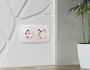 Рамка на 2 поста Ambrella Volt Ecta OF140202 цвет Жемчужный, Белый-3