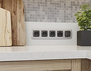 Рамка на 1 пост Ambrella Volt Ecta OF140401 цвет Серебро-2