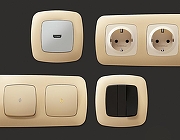 Рамка на 3 поста Ambrella Volt Ecta OF140603 цвет Бежевый-2