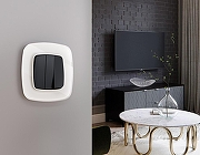 Рамка на 2 поста Ambrella Volt Radian Стекло органическое OF320102 цвет Белый-2