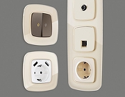 Рамка на 2 поста Ambrella Volt Radian Стекло органическое OF320302 цвет Бежевый-1