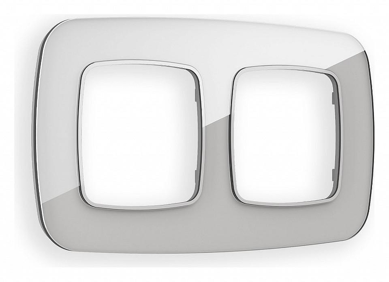 Рамка на 2 поста Ambrella Volt Radian Стекло органическое OF320402 