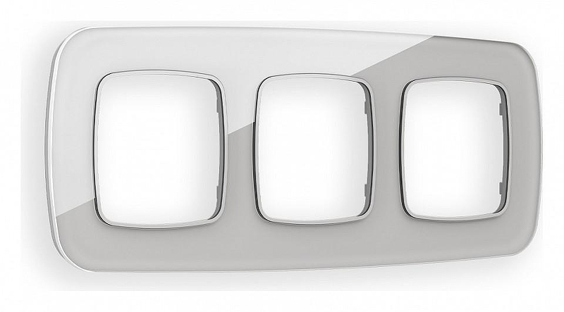 Рамка на 3 поста Ambrella Volt Radian Стекло органическое OF320403 