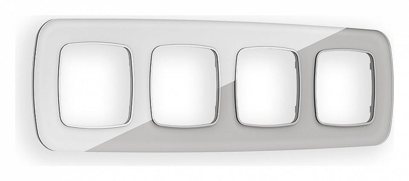 Рамка на 4 поста Ambrella Volt Radian Стекло органическое OF320404 