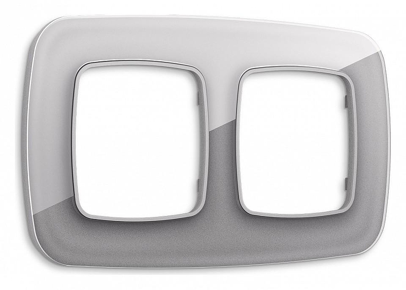 Рамка на 2 поста Ambrella Volt Radian Стекло органическое OF320502 