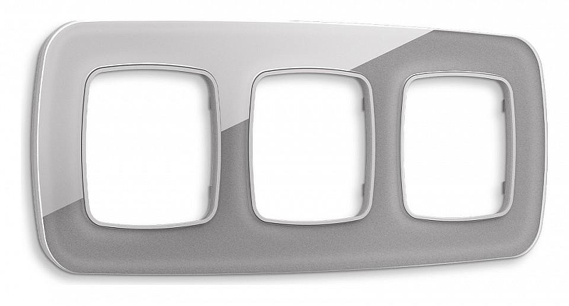 Рамка на 3 поста Ambrella Volt Radian Стекло органическое OF320503 