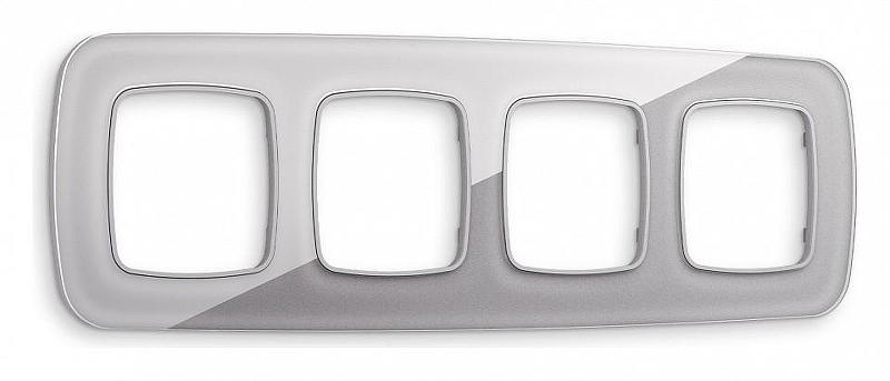 Рамка на 4 поста Ambrella Volt Radian Стекло органическое OF320504 