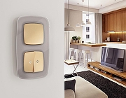 Рамка на 4 поста Ambrella Volt Radian Стекло органическое OF320504 цвет Сталь-2