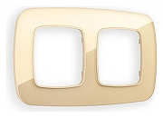 Рамка на 2 поста Ambrella Volt Radian Стекло органическое OF320602 цвет Бежевый