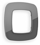 Рамка на 1 пост Ambrella Volt Radian Стекло органическое OF320651 цвет Антрацит