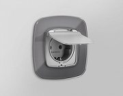 Рамка на 1 пост Ambrella Volt Radian Стекло органическое OF320651 цвет Антрацит-2