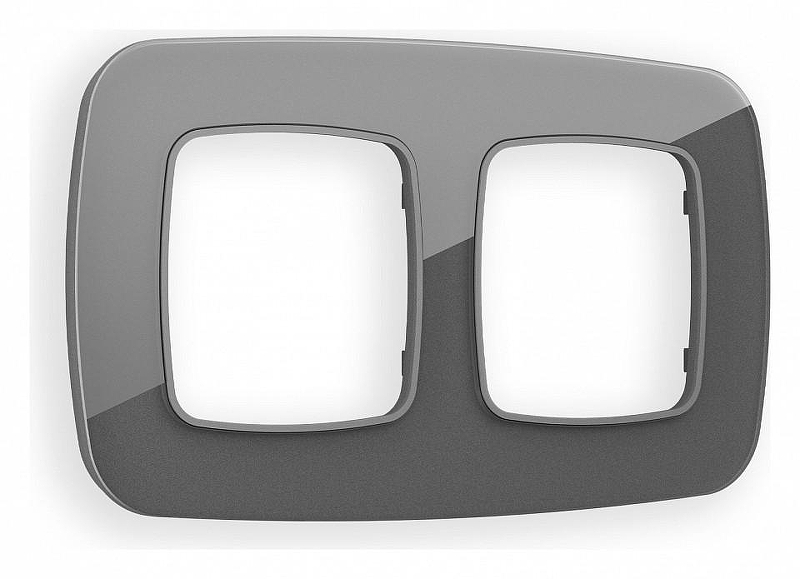 Рамка на 2 поста Ambrella Volt Radian Стекло органическое OF320652 