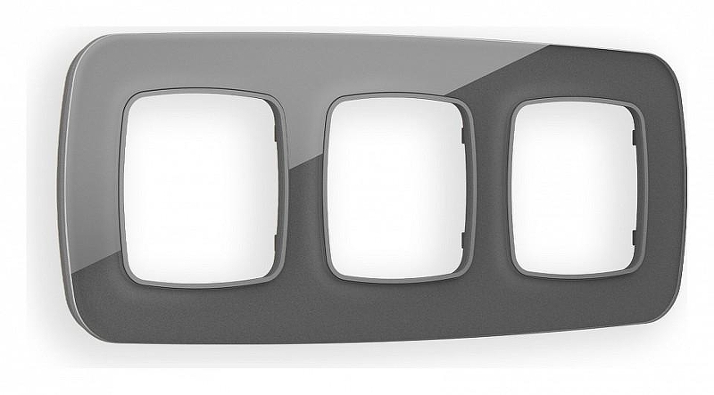 Рамка на 3 поста Ambrella Volt Radian Стекло органическое OF320653 