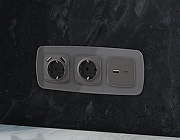 Рамка на 4 поста Ambrella Volt Radian Стекло органическое OF320654 цвет Антрацит-1