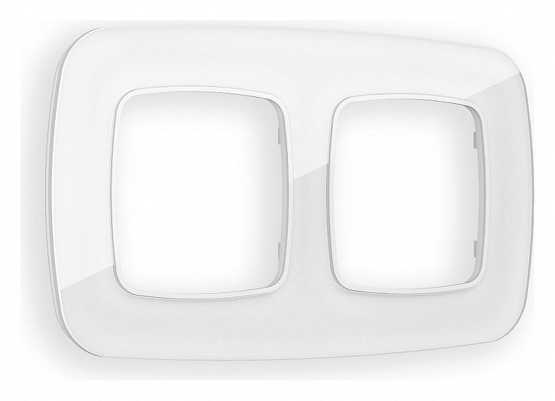 Рамка на 2 поста Ambrella Volt Radian Стекло натуральное OF350102 