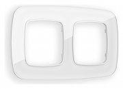 Рамка на 2 поста Ambrella Volt Radian Стекло натуральное OF350102 цвет Белый