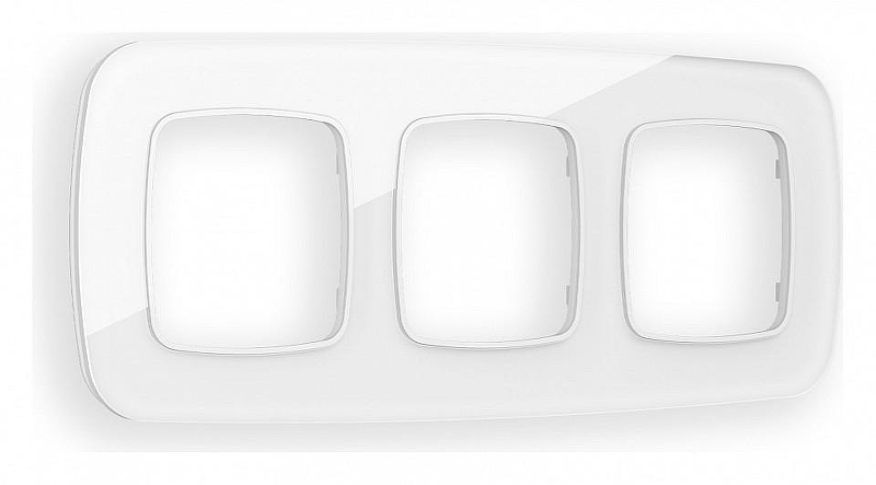 Рамка на 3 поста Ambrella Volt Radian Стекло натуральное OF350103 