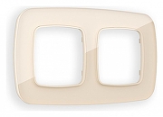 Рамка на 2 поста Ambrella Volt Radian Стекло натуральное OF350302 цвет Бежевый