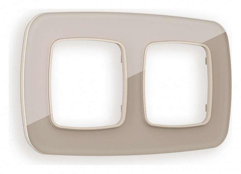 Рамка на 2 поста Ambrella Volt Radian Стекло натуральное OF350602 